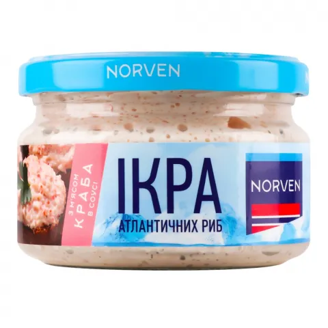 Ікра атлантичних риб Norven 160 г в соусі з м`ясом краба
