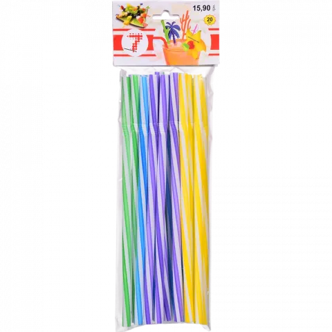 Трубочка 7` з гофрою Фрешка спіраль 235 мм 20 шт.`