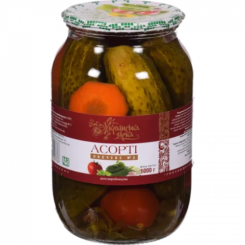 Конс Асорті Українська Зірка 1 кг Овочеве 3