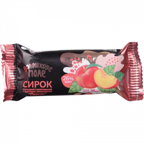 Сирок в шок. глазурі Волошкове поле 36 г з джем. Персик