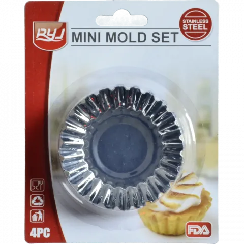 Форма для кексів мет. 4 шт. 7,4 см арт. AFY2204-2 И895