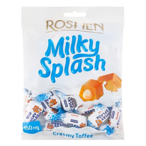 Цукерки Рошен Milky Splash 150 г з молочною начин.