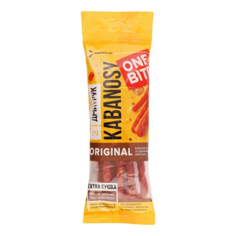Ковбаски Кабаноси Dmytruk One Bite Original 40/50 г зі свинини