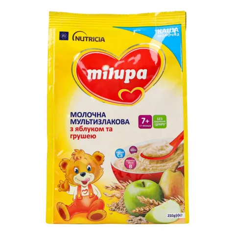 Каша Milupa 210 г мол. мультизлакова з яблуком та грушею 7+ міс.