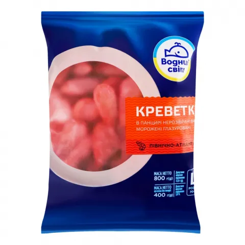 Креветка Водний Світ L 70/90 800 г