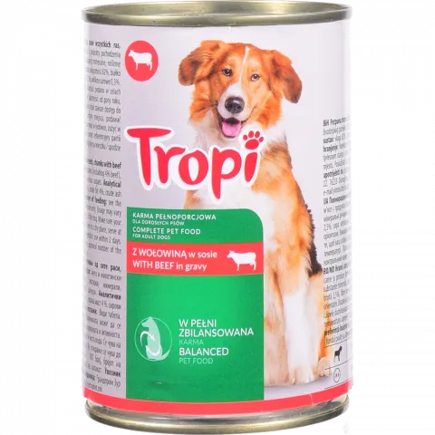 Корм д/собак Tropi 415 г з/б з яловичиною (Польща) И683
