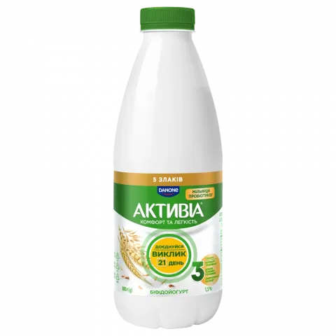 Біфідойогурт Данон Активіа 1,5 800 г 5 злаків