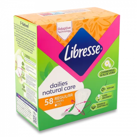 Прокладки щоден. Libresse 58 шт. Natural Care Normal Mu