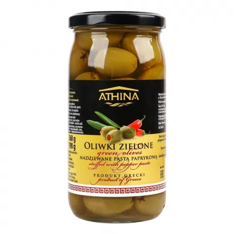Оливки ATHINA 360 скл. з перцем (Греція) И428