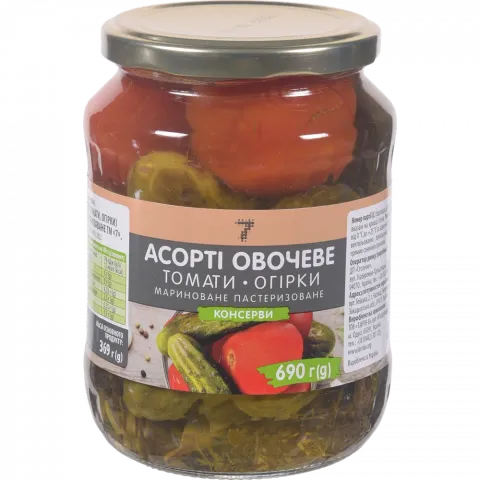 Конс Асорті 7` 690 г овочеве`