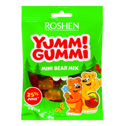 Жувальні Цукерки Рошен 70 г Yummi Gummi Mini Bear Mix