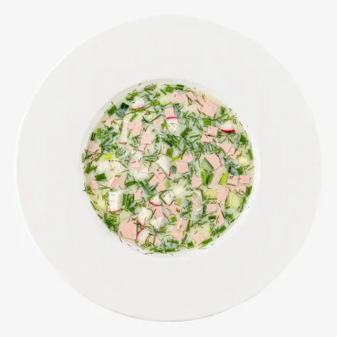 Окрошка з ковбасою, на кефірі вага Кулінар