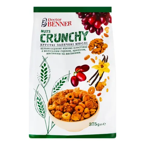 Кранчі Dr.Benner 375 г Горіхові