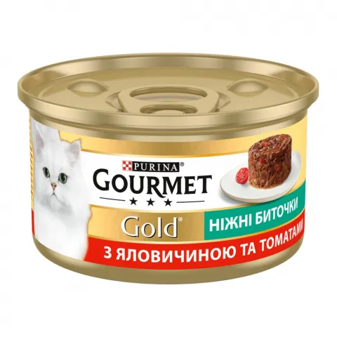 Корм д/котів Гурме Голд 85 г з/б Ніжні Биточки Яловичина