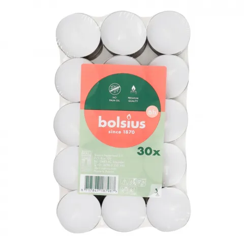 Свічки-таблетки Bolsius 6 г. 30 шт., арт. 103630504400