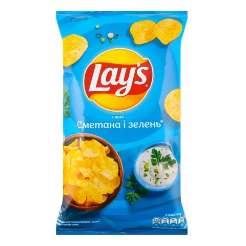 Чипси Lays 60 г сметана та зелень