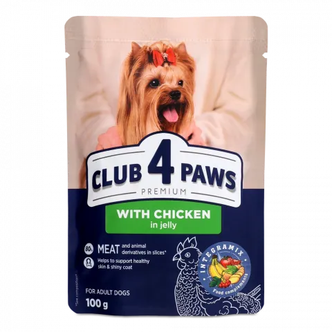 Корм д/собак Клуб 4 лапи 100 г пак. Premium Курка в желе