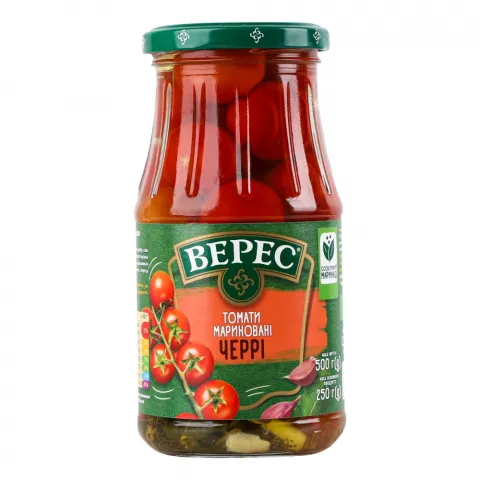 Конс Помідори Верес 440/500 г скл. марин. Чері