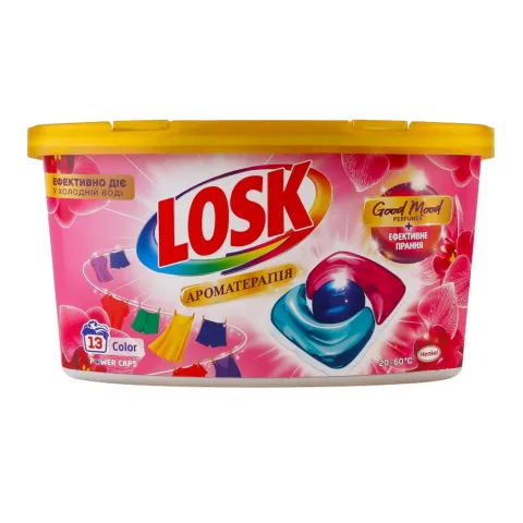 Гель д/прання Losk Тріо-Капсули Ефірні олії та Малазійські квіти 13/12 шт.