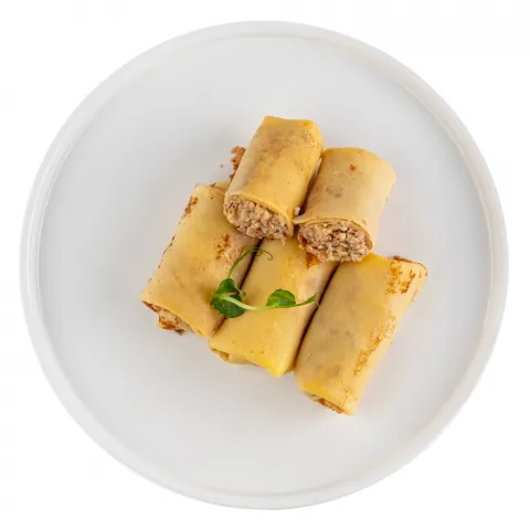 Млинці з курячим м`ясом ваг. Кулінар.