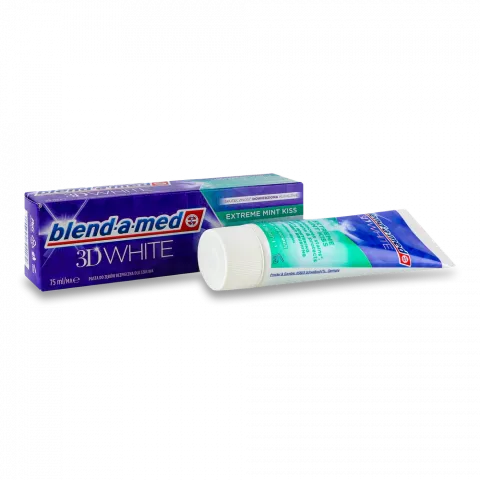 Зуб. паста B-a-M 75 мл 3D White Екстремальний м`ятний поцілунок