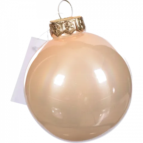 Прикраса ЛХ куля скляна 6 см перлова бісквіт JNGS-0128 И158