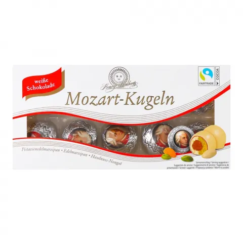 Цукерки Lambertz Моцарт 200 г в білому шок. (Німеччина)