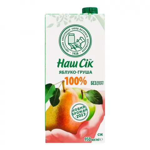 Сік Наш Сік 0,95 л т/п Грушево-яблучний