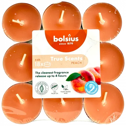 Свічки-таблетки Bolsius 4 год. 18 шт. True Scents Персик, арт. 101926943480