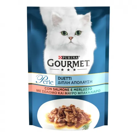 Корм д/котів Гурме Перл Дуо 85 г пак. з лососем та сайдою