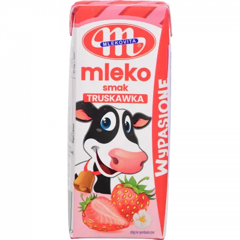 Молоко Mlekovita 200 мл з полуничним смаком (Польща)