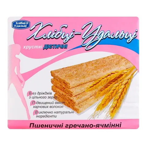 Хлібці Удальці 100 г пшенично-гречано-ячмінні