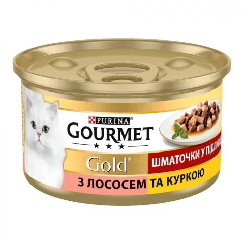 Корм д/котів Гурме Голд 85 г з/б Курча з лососем