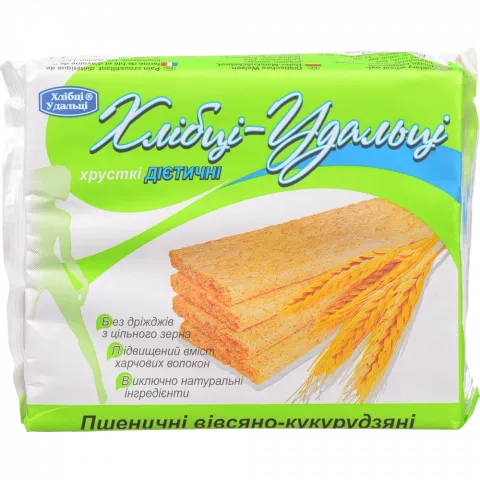Хлібці Удальці 100 г пшенично-вівсяно-кукурудзяні