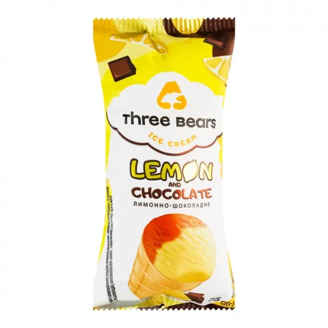 Морозиво Три Ведмеді 75 г ваф. стак. Лимонно-шоколадне