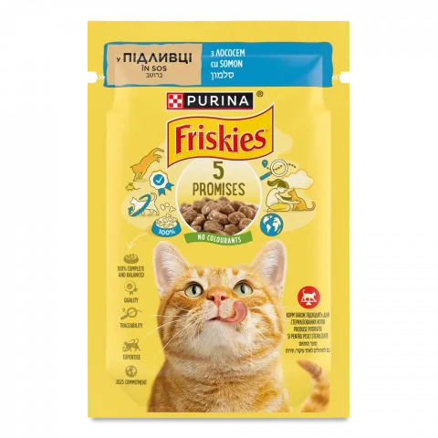 Корм д/котів Фріскіс 85 г пак. з лососем у підливці