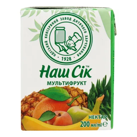 Нектар Наш Сік 0,2 л т/п Мультифруктовий