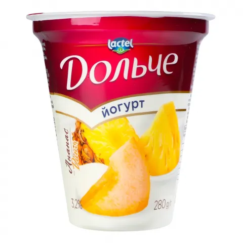 Йогурт Дольче 280 г 3,2 стак. Ананас-диня