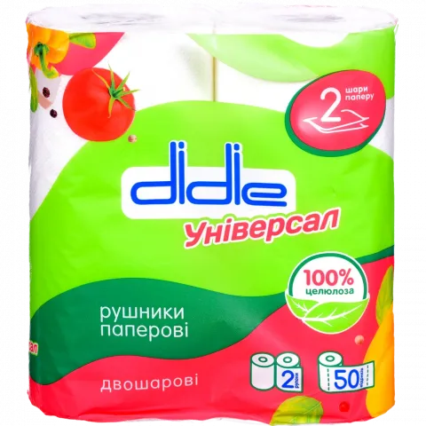 Рушник папер. Didie 2 шт. Білий 250