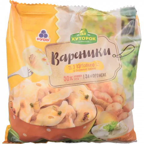 Вареники Хуторок 900 г з картоплею та смаженою цибулею