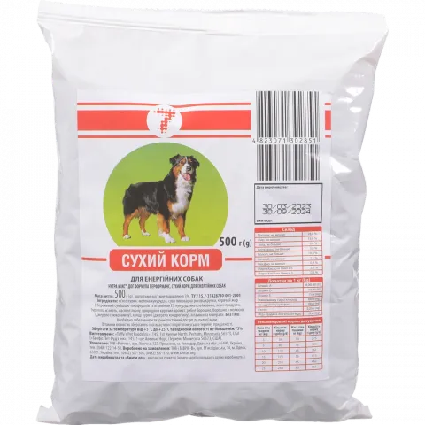 Корм 7` д/собак 500 г Performance (зел.)`