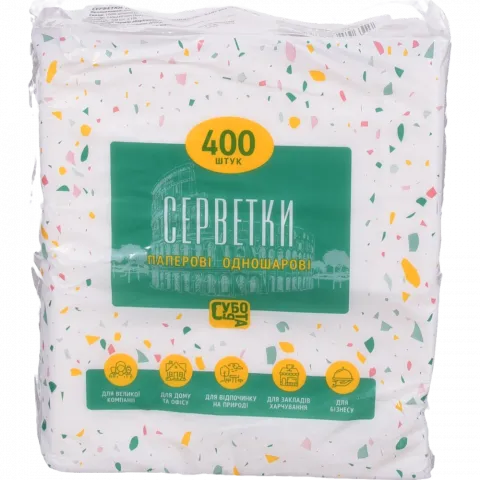 Серветки Субота 400 шт. Білі