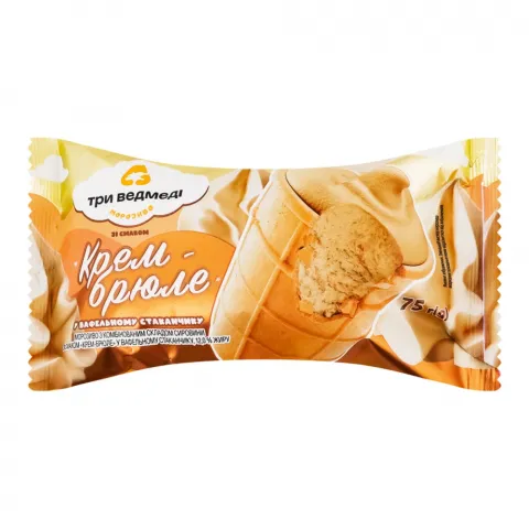 Морозиво Три Ведмеді 75 г стак. Крем-брюле