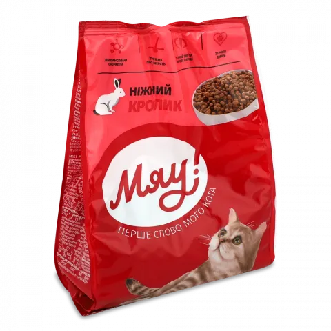 Корм д/котів Мяу! 300 г пак. ніжний кролик