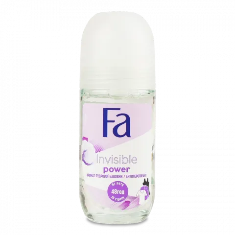 Дезодор Fa 50 мл д/жін. рол. Invisible Power Аромат пудрової бавовни