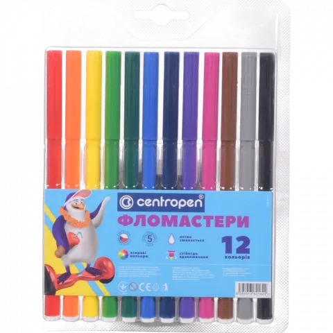 Фломастери Пінгвіни 12 кольор. 7790/12 ТП