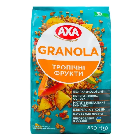 Гранола АХА 330 г з тропічними фруктами