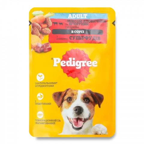 Корм д/собак Педігрі 100 г пак. яловичина/ягня
