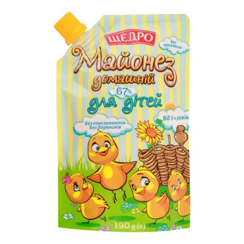 Майонез Щедро 190 г д/пак. Дитячий