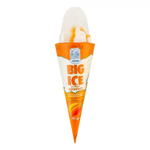 Морозиво Лімо 140 г ріжок Big Ice зі смаком абрикосу